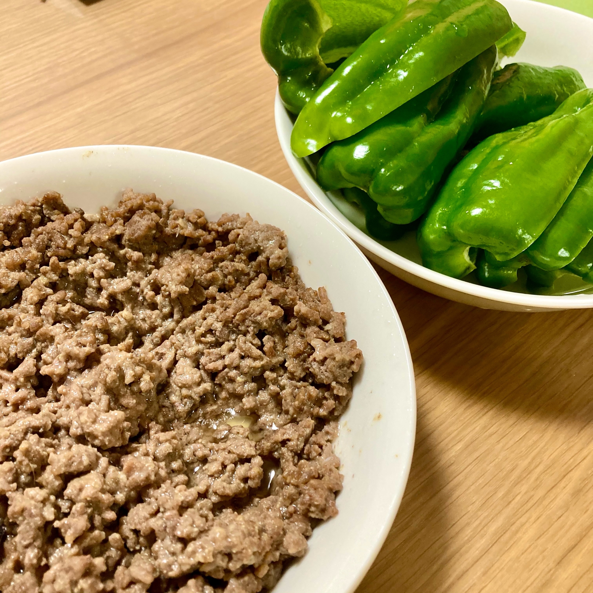 居酒屋の再現、おつまみ！肉味噌とパリパリピーマン