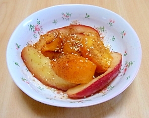 柿とりんごのバターソテー