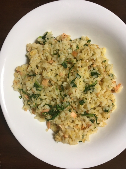 ※※余った鮭と水菜の炒飯※※