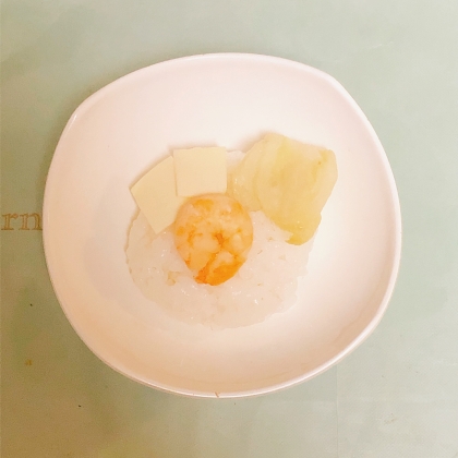 海老レタス入りケチャップ粥♪