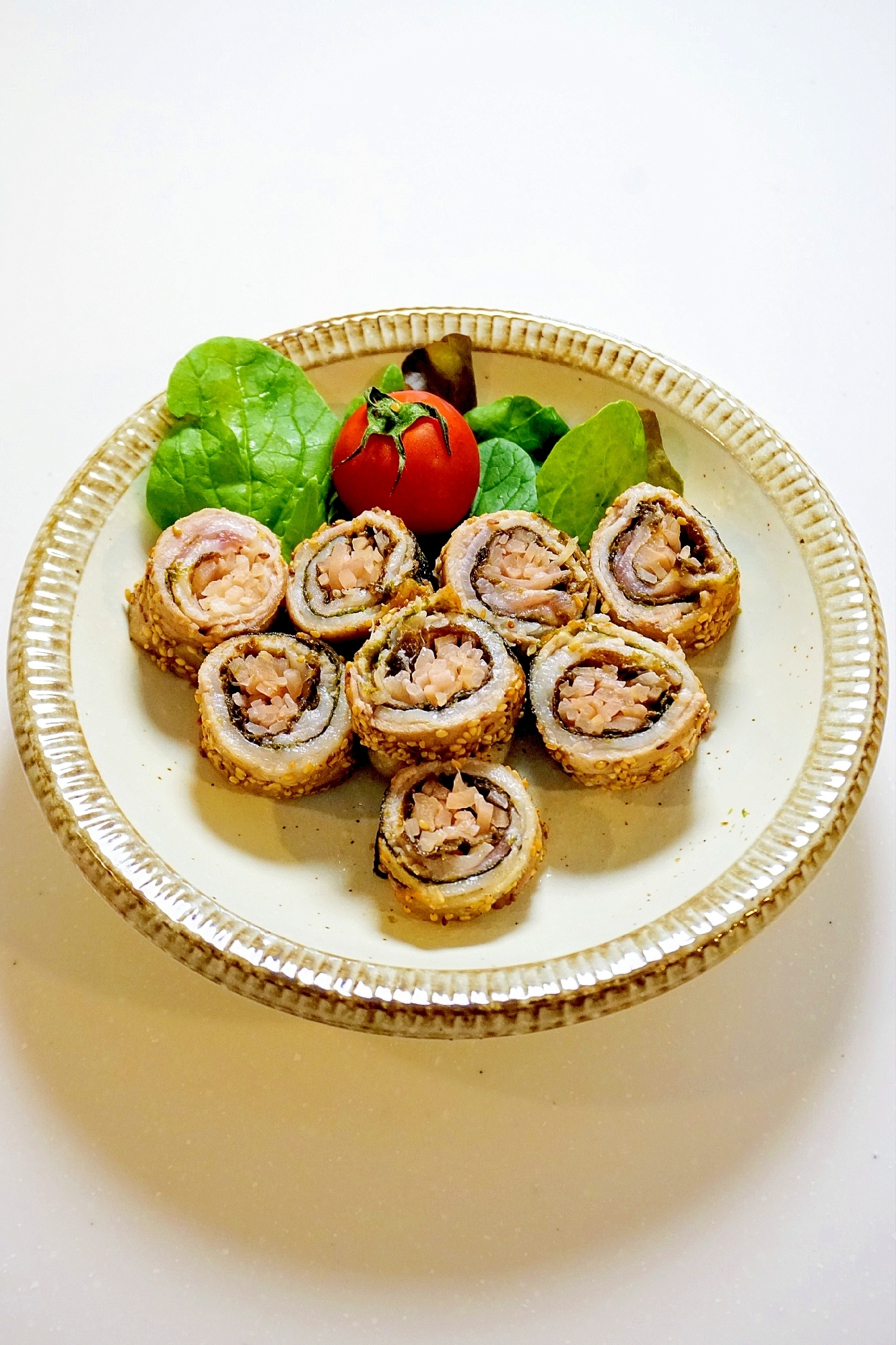 観て楽しい～食べて美味しい！豚ばら海苔紅生姜焼き