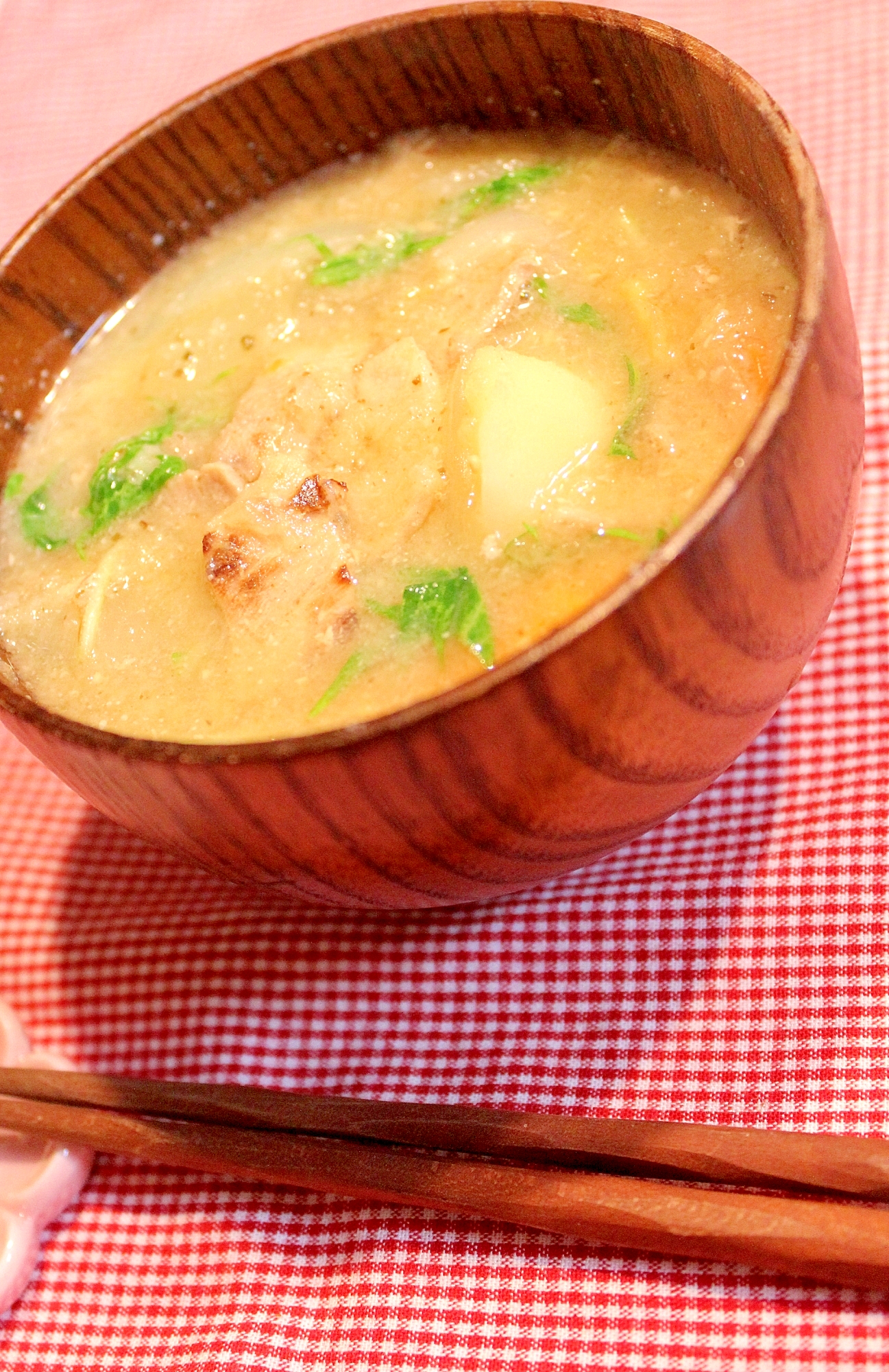 家族用★豚肉生姜炒めと陳皮と大根おろしの薬膳味噌汁