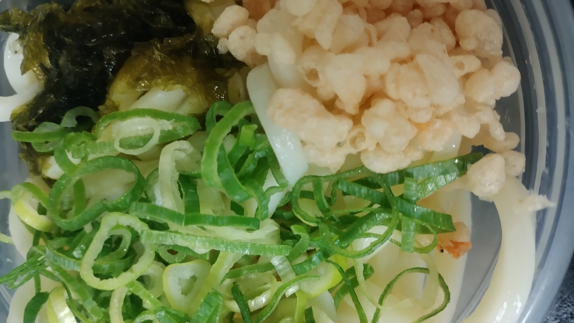 あおさと天かすとねぎのぶっかけうどん レシピ・作り方 by とう