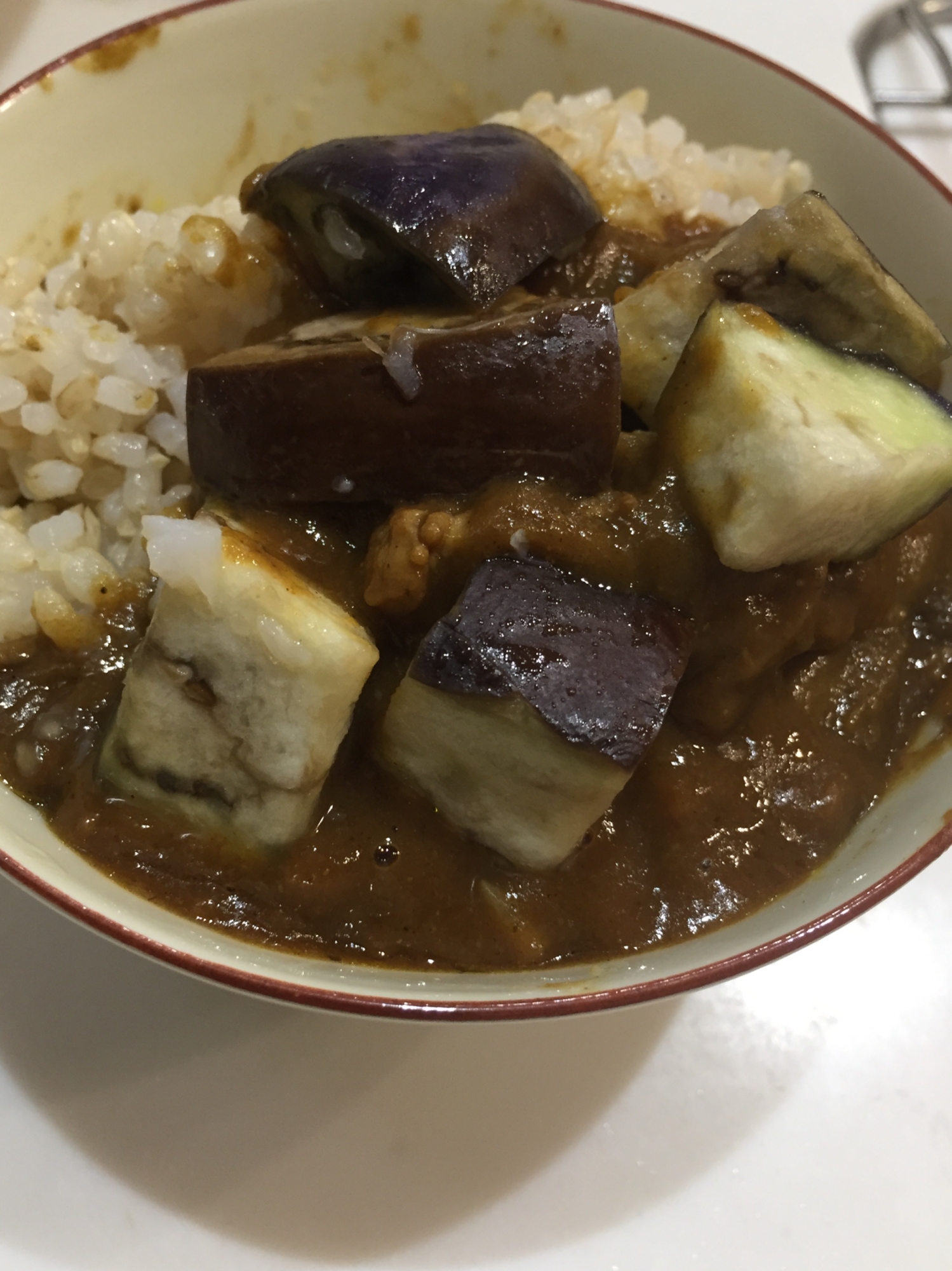 旬の味！とろとろなすのせのなすカレーライス