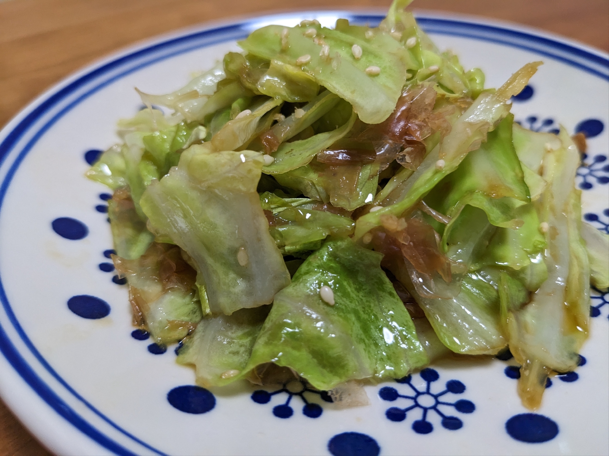 春キャベツのごま油サッと炒めおかか和え