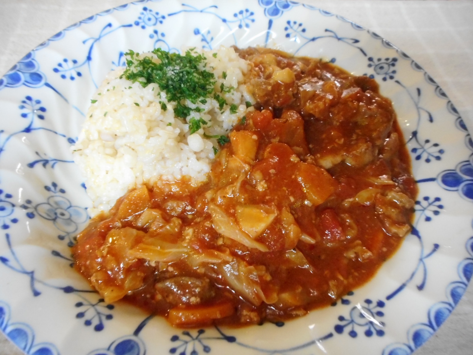 豚肉とキャベツのトマト煮ごはん