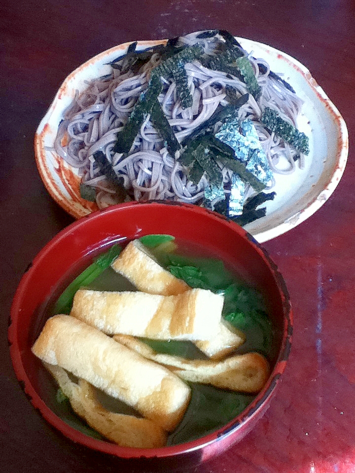 サクサクきつねのもり蕎麦【ほうれん草入り】