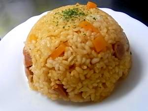 電子レンジでお米から炊いちゃう★ケチャップライス