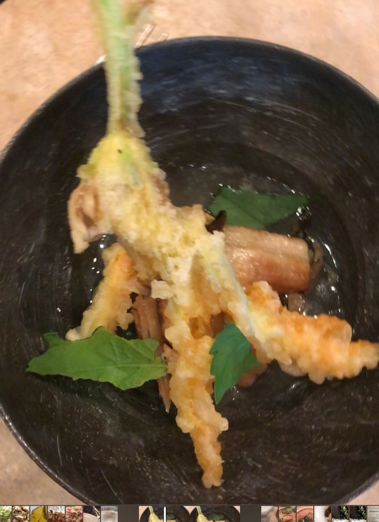 ズッキーニの花の天ぷら茄子の煮浸し添え レシピ 作り方 By Jinlabo 楽天レシピ