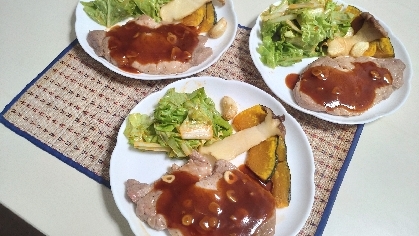 やっぱり美味しいトンテキ　ニンニクソース！