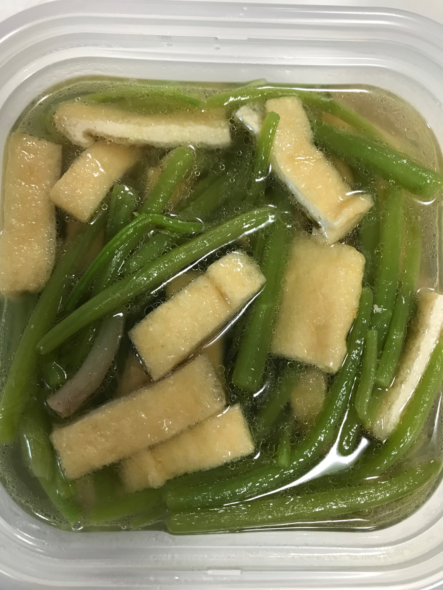 油揚げと赤みずの煮物