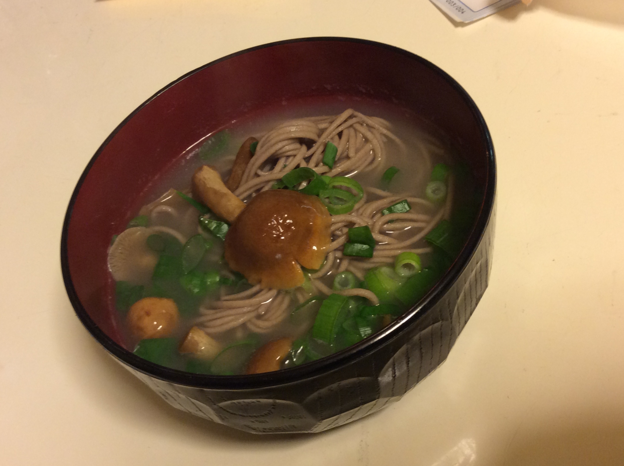 なめ茸入り！カンタン釜揚げ蕎麦