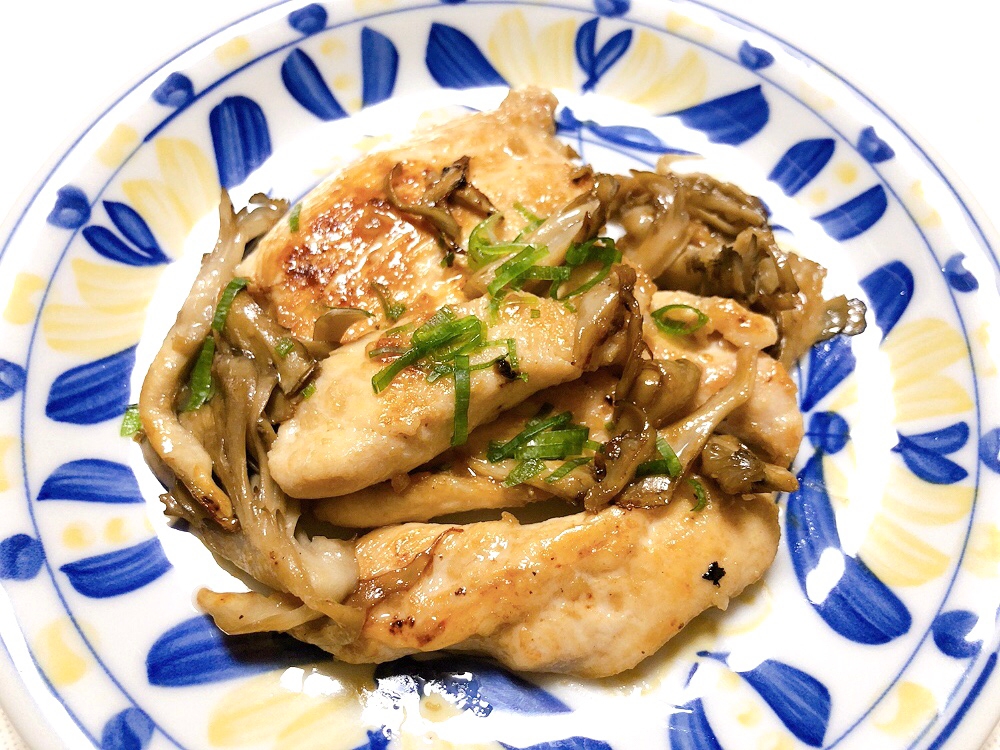 鶏むね肉と舞茸の塩こうじ炒め