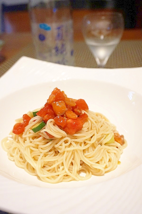 【宮城食材】トマトとサーモンの和風サラダ素麺