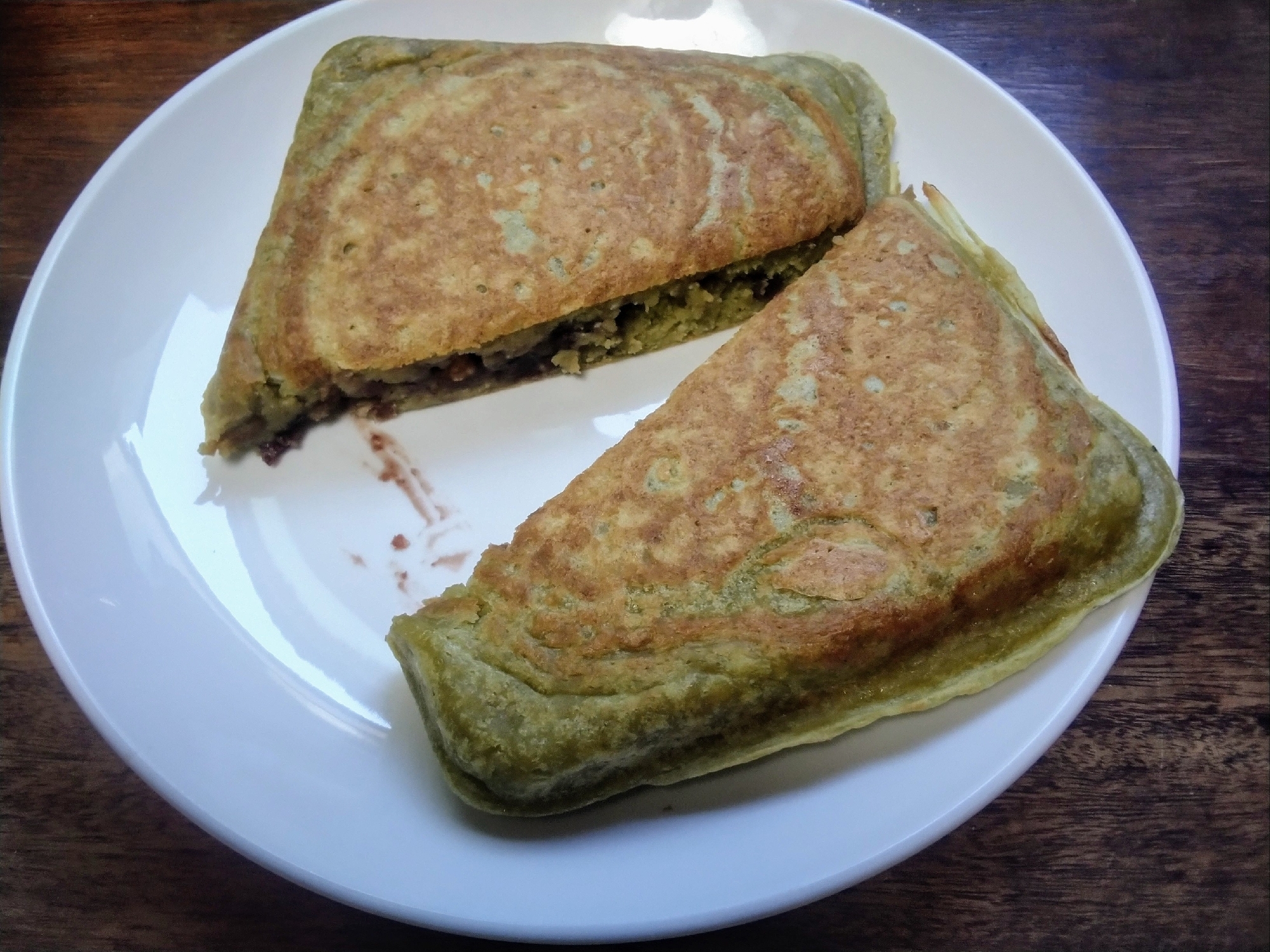 月餅風ゆであずきサンドのホットケーキ