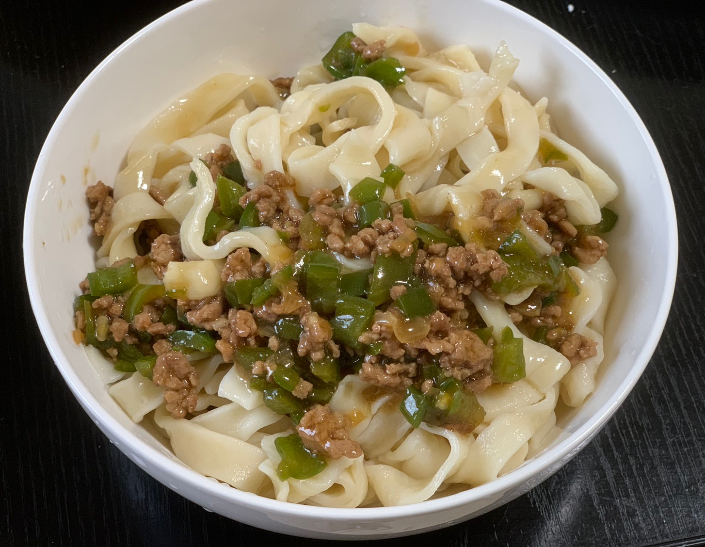 肉餡かけ手打ち麺