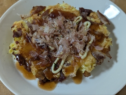 キャベツと玉ねぎとしらすのお好み焼き