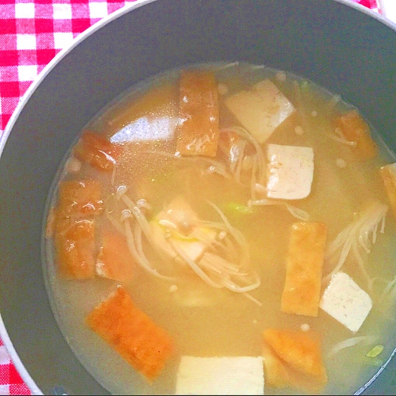 油揚げと豆腐とえのきの味噌汁★