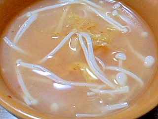 キムチとえのきの味噌汁