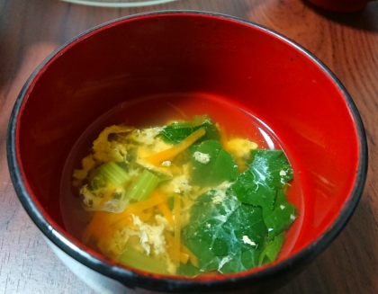 小松菜と卵のシンプル♪お吸い物(*^^*)