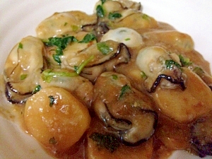 牡蠣と長芋の味噌仕立