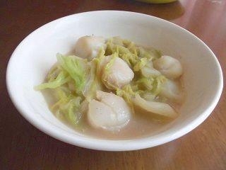 ホタテと白菜のごま煮