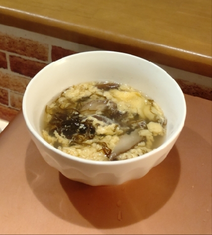 もずくと椎茸のほっこり卵スープ