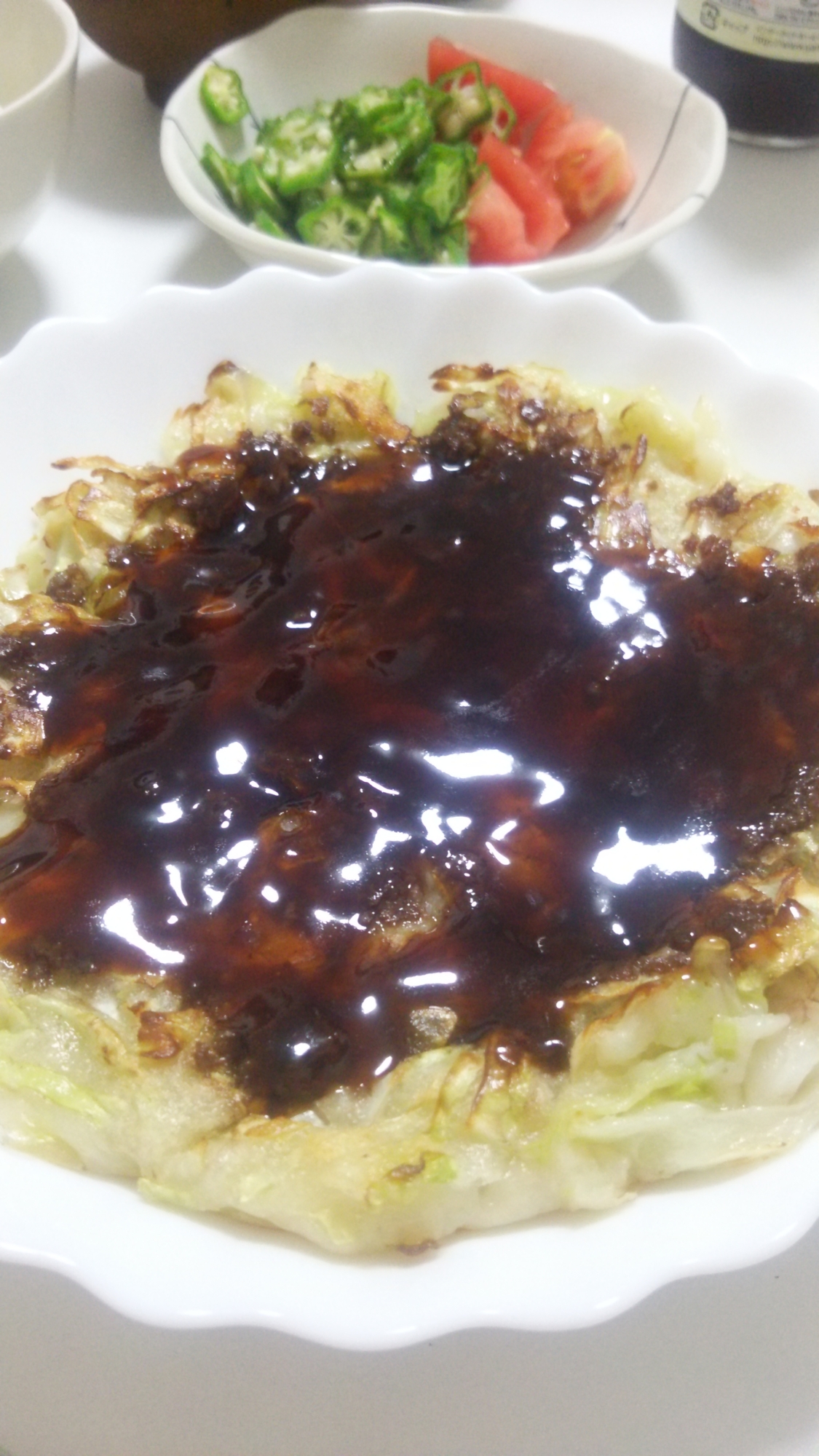 合挽きミンチでお好み焼き