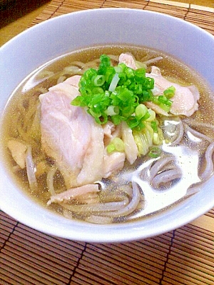 塩麹鶏ハムのお蕎麦