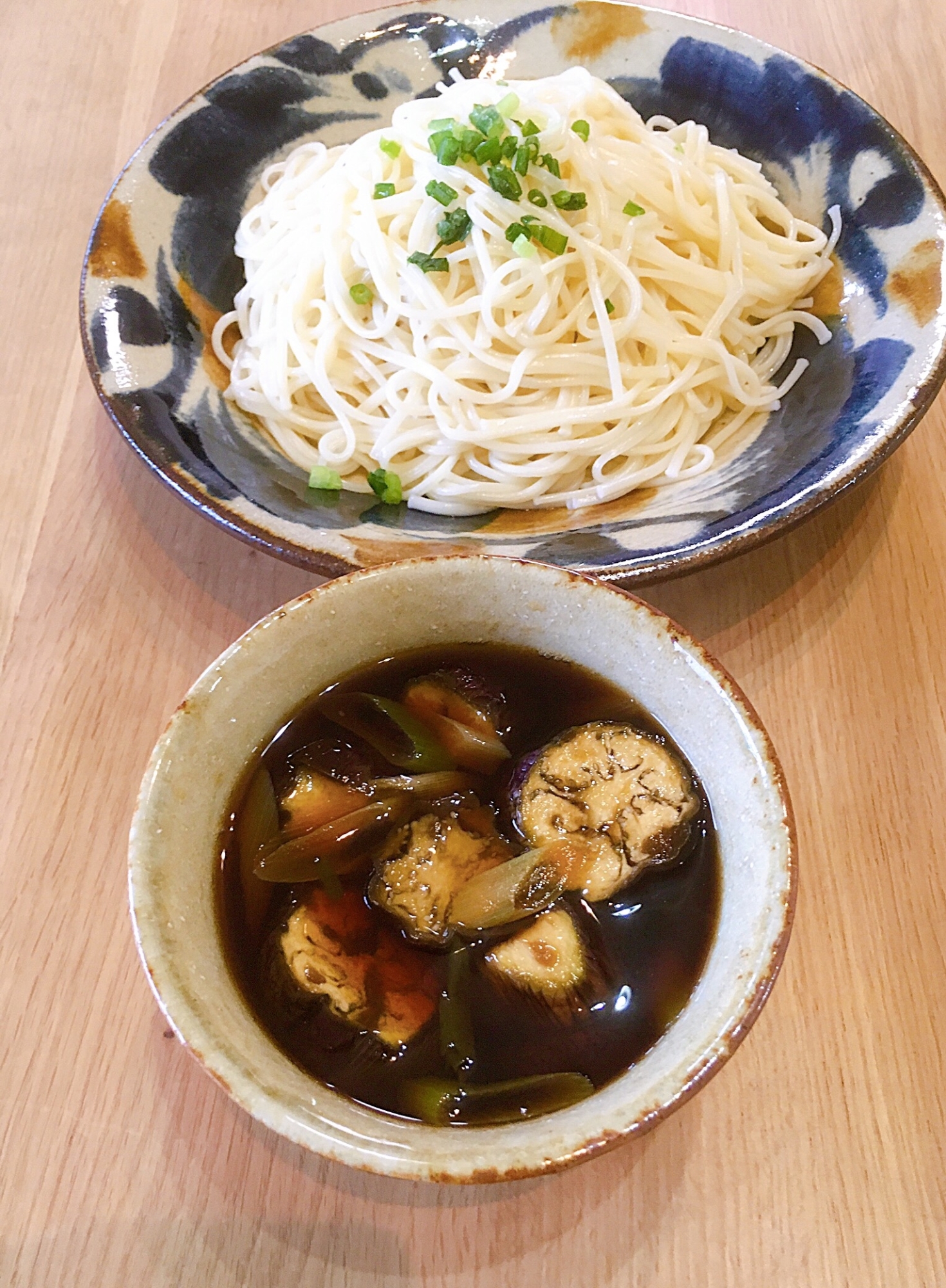 濃厚な味のつけ麺です♡茄子の煮浸し漬けそう麺