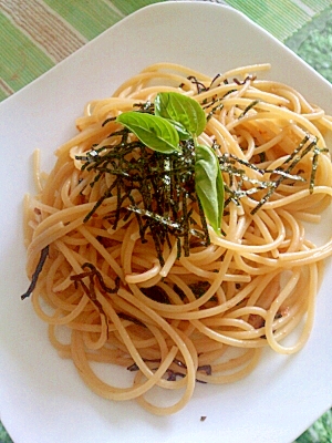 混ぜるだけ！簡単ランチ♪さっぱり梅＆塩昆布のパスタ