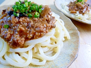 ひき肉あんかけうどん