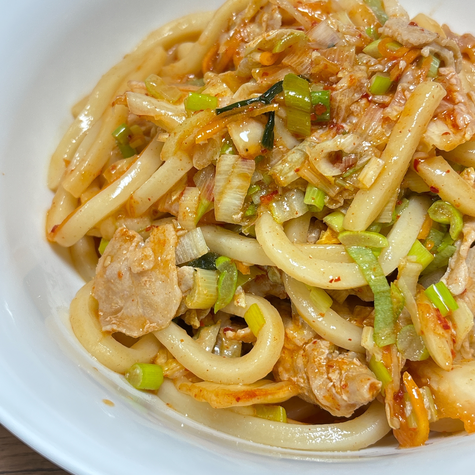 簡単電子レンジ×キムチうどん