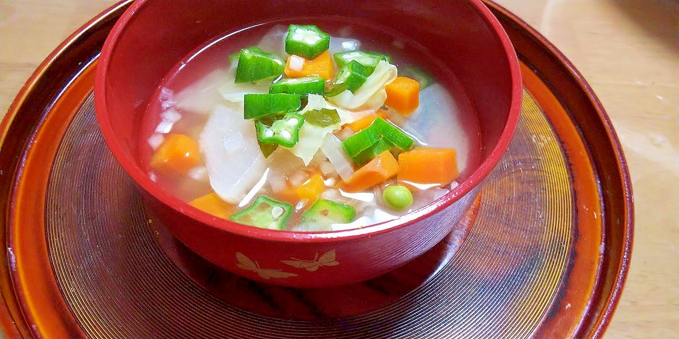 オクラと大根のコンソメスープ