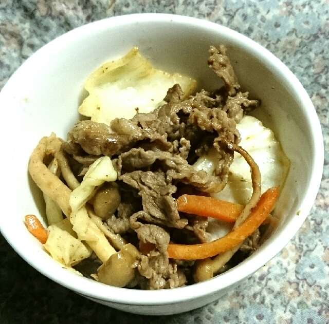 牛肉と野菜のマスタードマヨ炒め