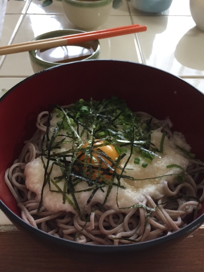 簡単ランチメニュー☆ぶっかけとろろ蕎麦