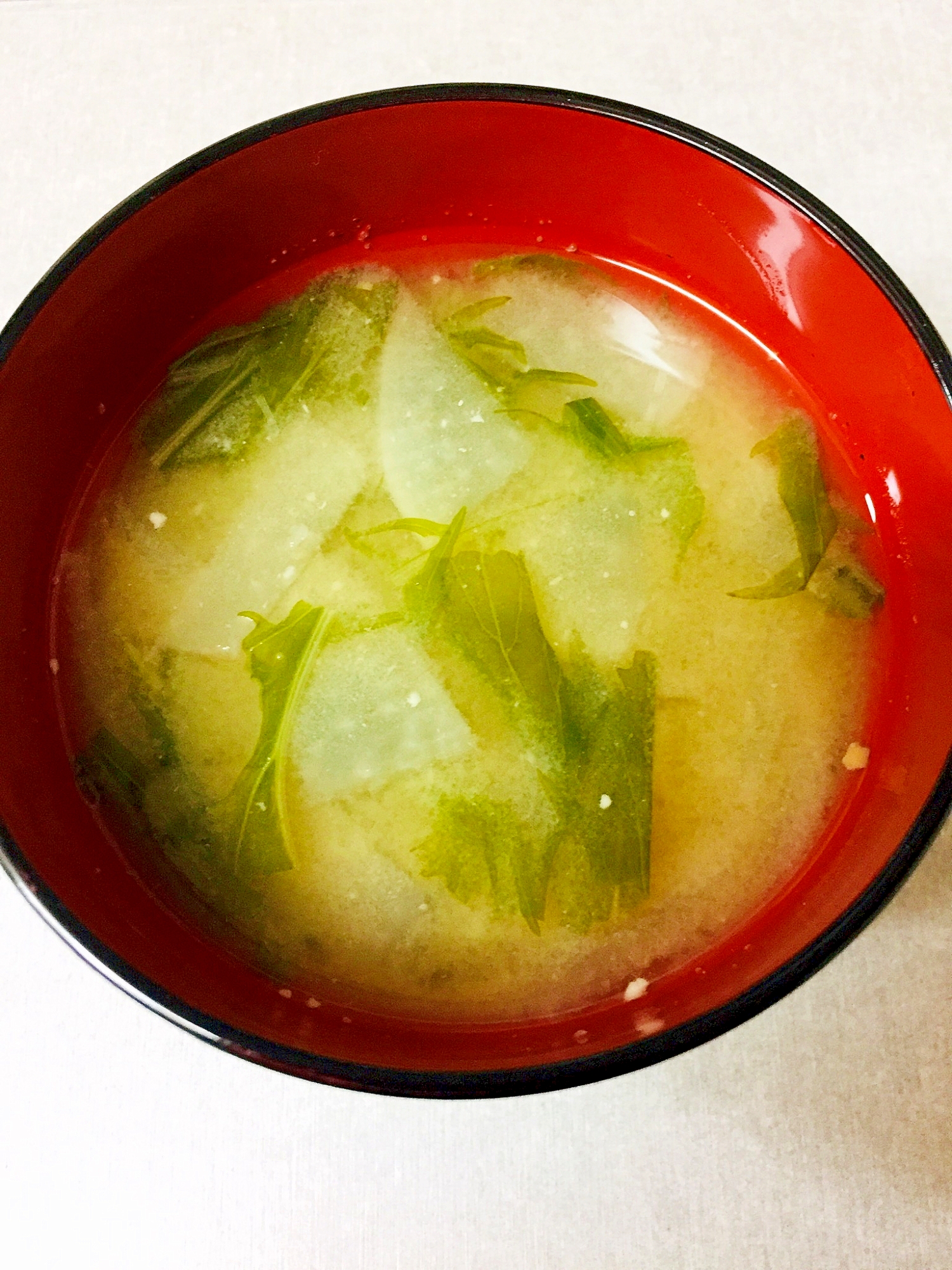 水菜と大根の味噌汁