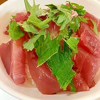 カツオの刺身で　カツオ丼