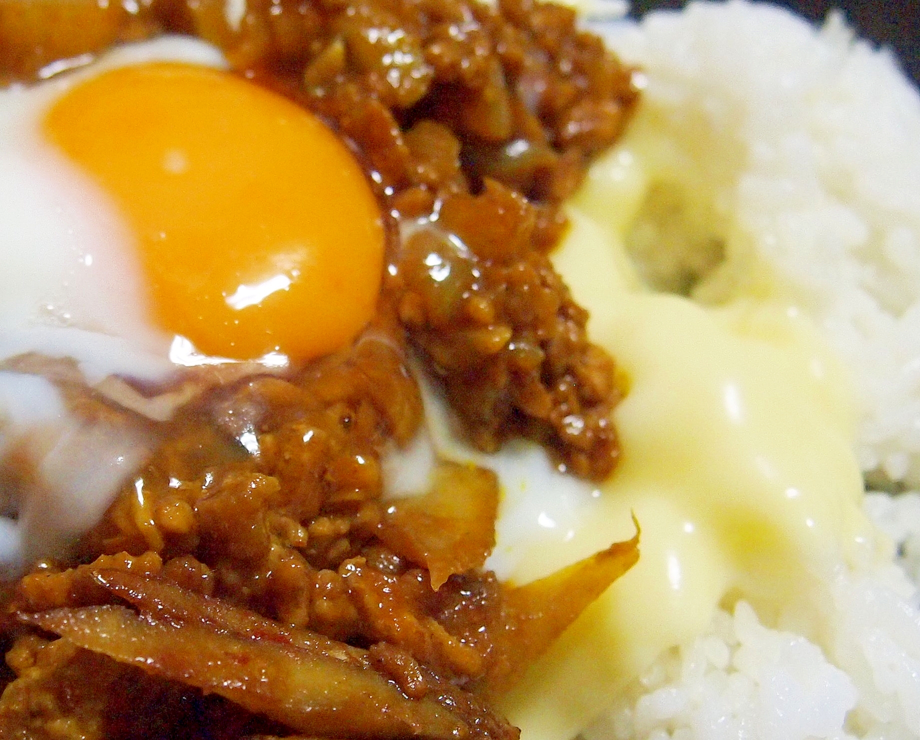 ごぼうとひき肉のチーズカレーライス