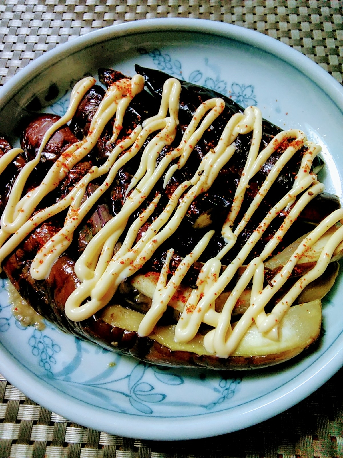 フライパンde焼き茄子（マヨ七味）