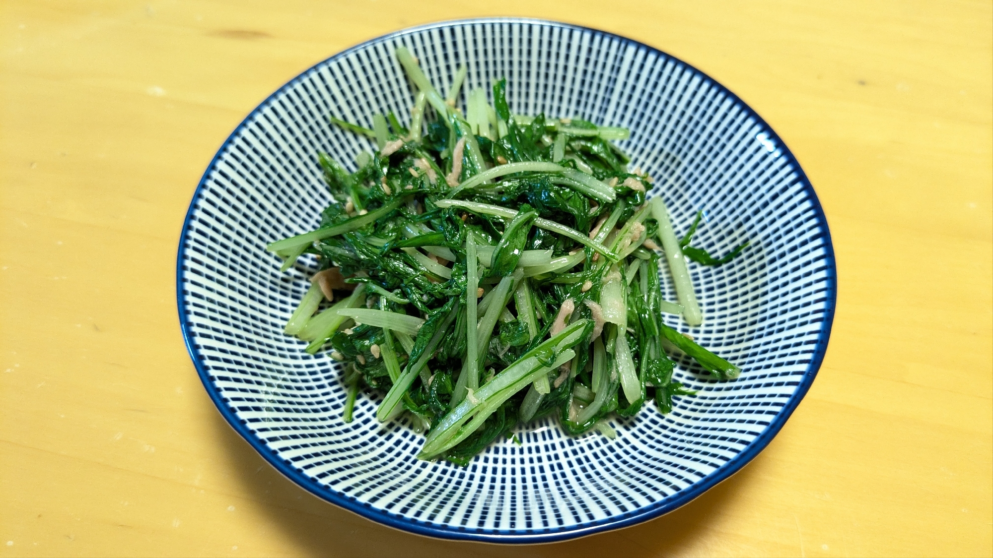 ガーリック風味の水菜とツナの炒め物