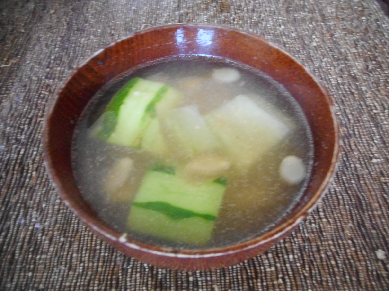 はぐら瓜と新生姜の味噌汁