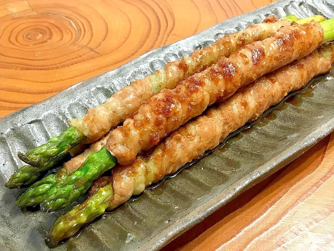 簡単！肉巻きアスパラのしょうが焼き