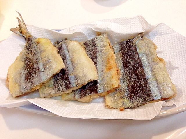 カリカリしお味☆秋刀魚のフライパン揚げ