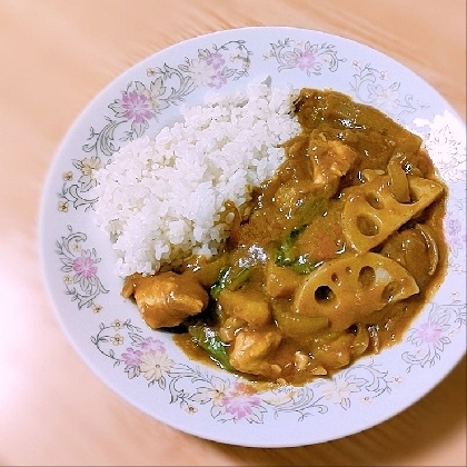 有るもので作る♪蓮根とほうれん草deカレー