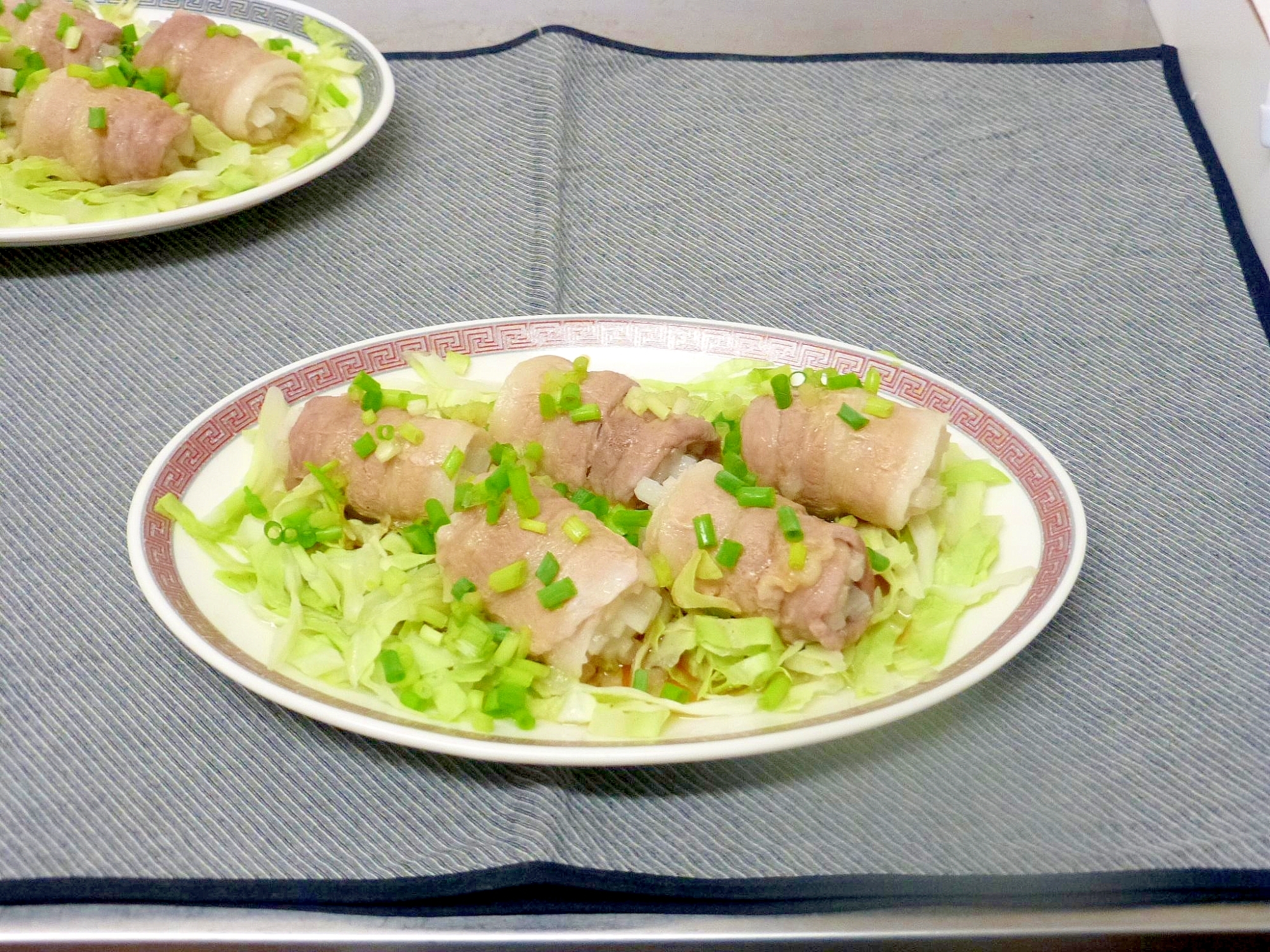 大根の豚バラ巻きレンジ蒸し