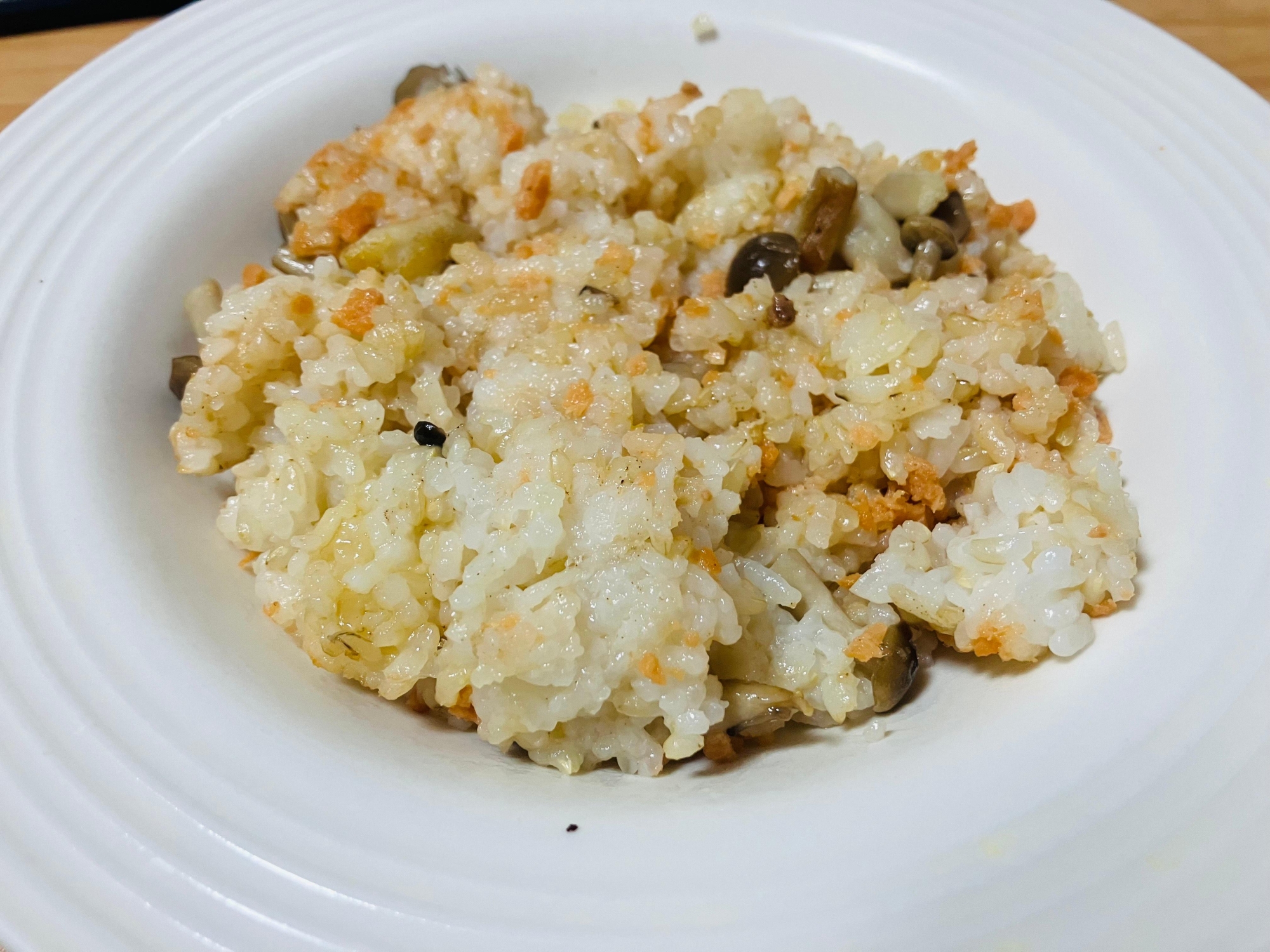 鮭としめじのピラフ