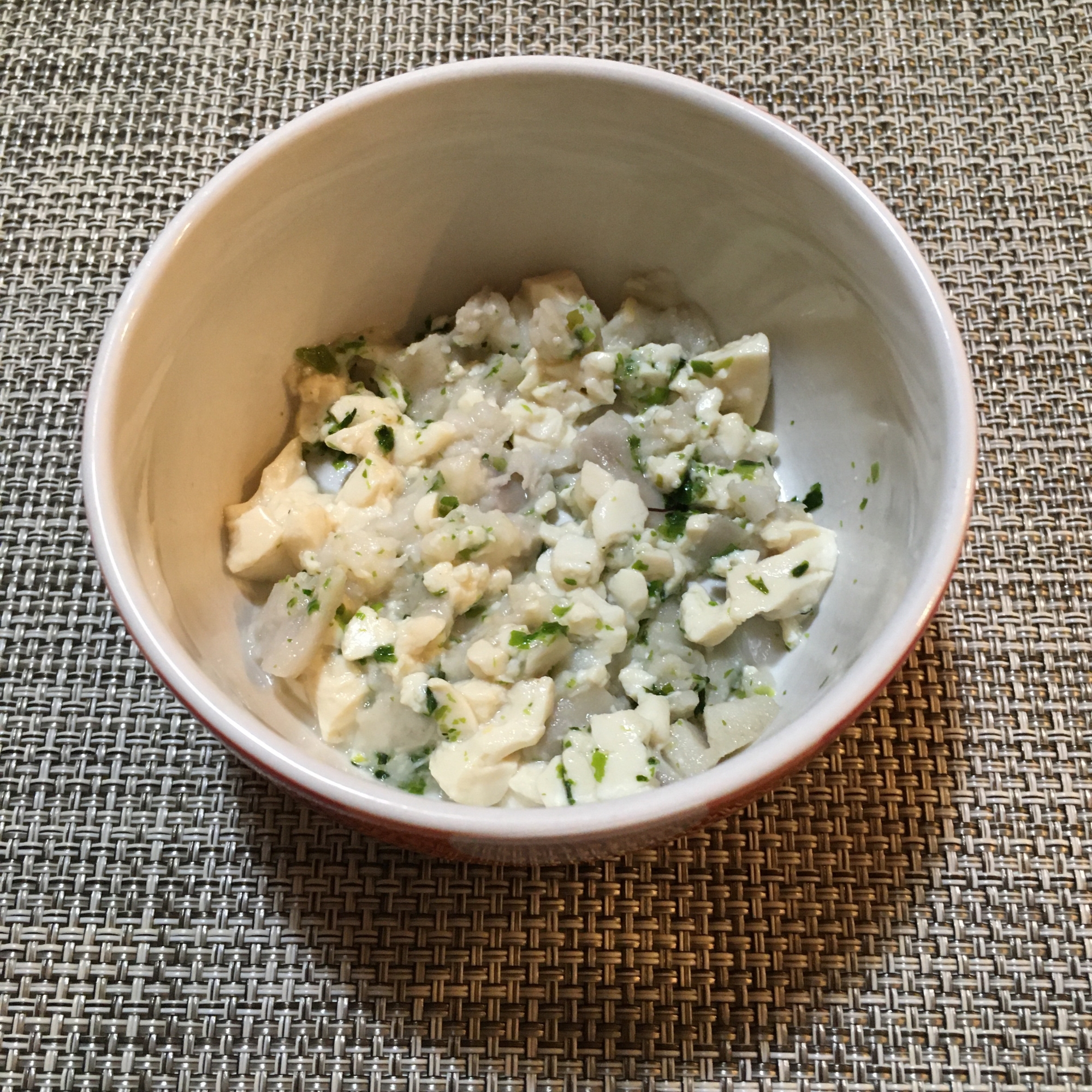 《離乳食後期》里芋と豆腐の青のり和え