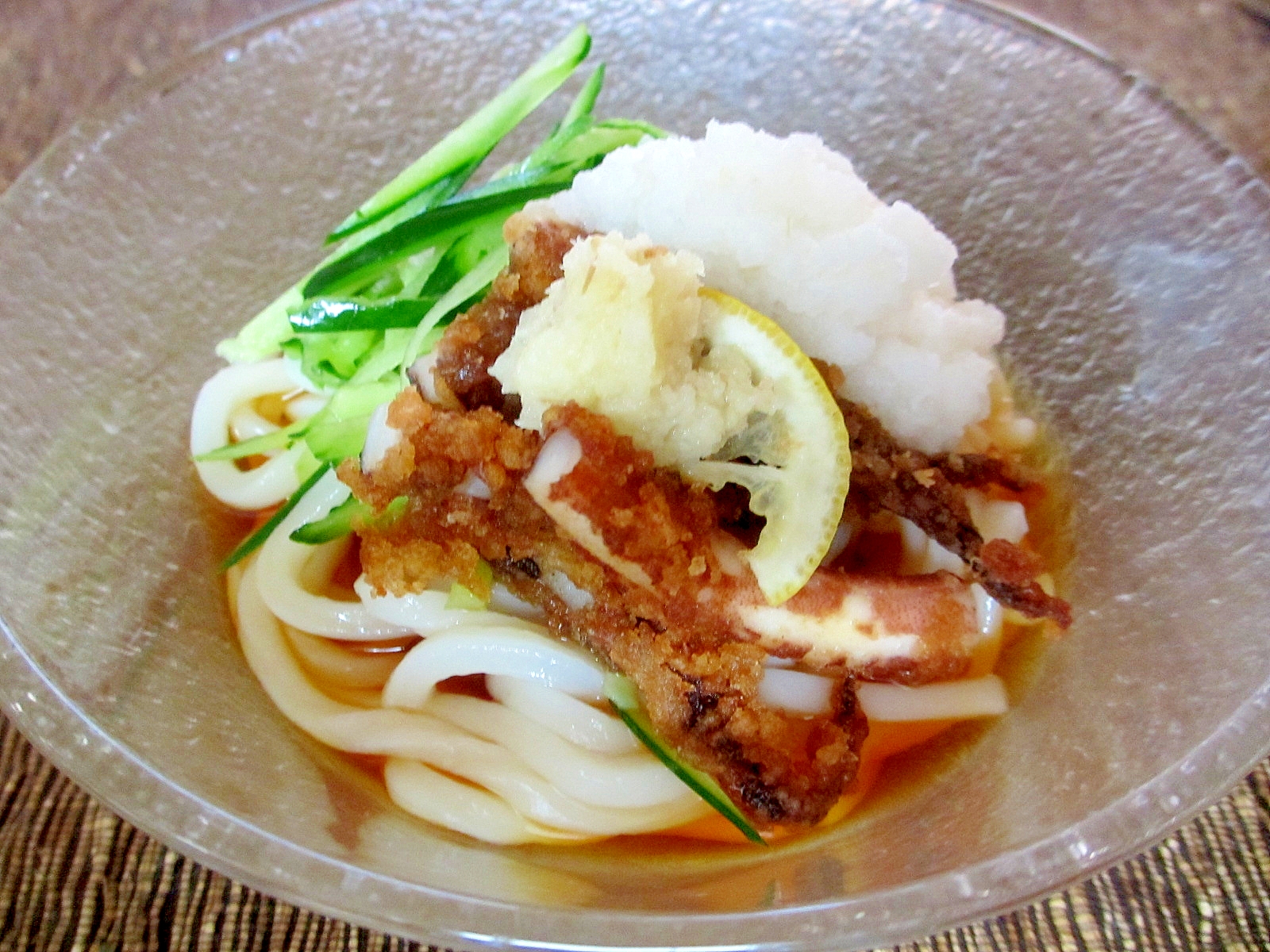 イカのから揚げおろし冷やしうどん