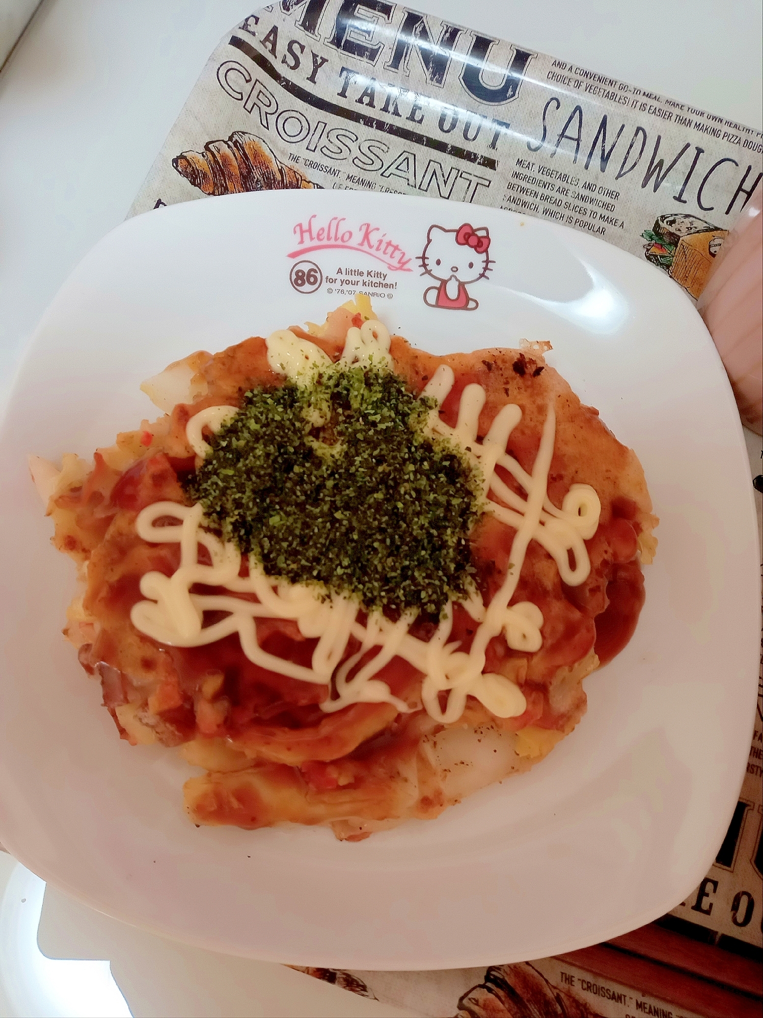 乾燥するめと桜エビの白菜お好み焼き